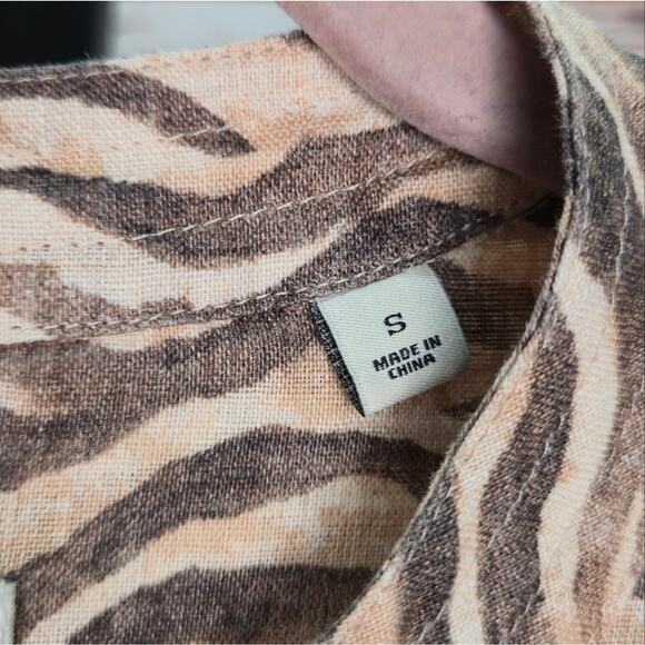 Anthropologie Scotch & Soda Linen Zebra Romper - Picture 3 of 10